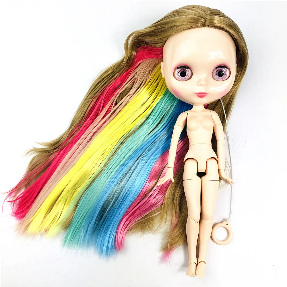 Кукла блайз с белой кожей цветная Радужная кукла шарнирным телом шарнирная