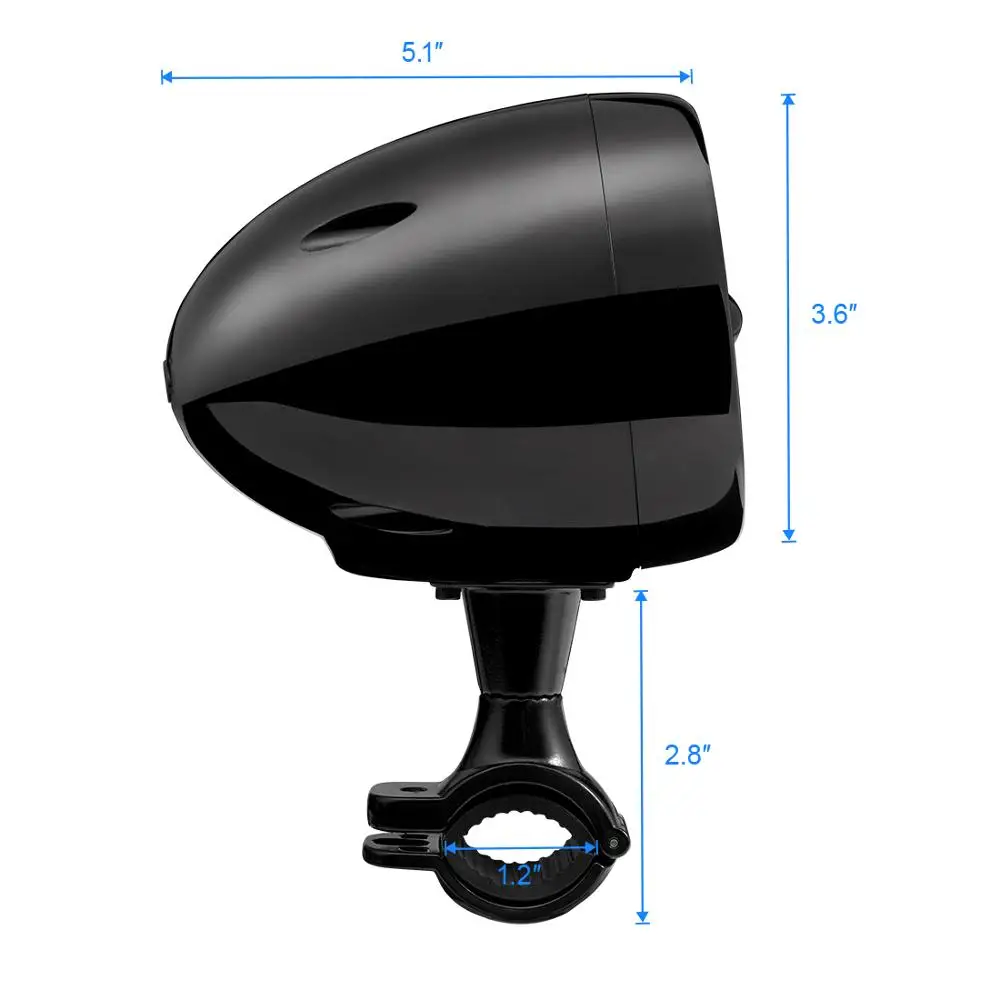 Черный 600 Вт Bluetooth усилитель мотоциклетные стерео колонки музыкальный аудио плеер система AUX радио водонепроницаемый USB ATV Touring