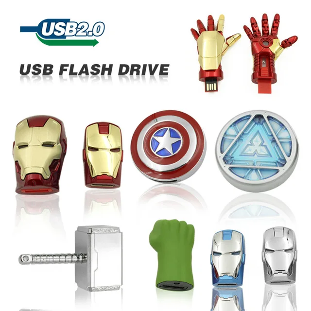 Usb флеш-накопитель 32 Гб 64 Гб Капитан Америка Железный 16 ГБ 8 ГБ человек Халк Тор U Диск флеш-накопитель USB 2,0 карта памяти