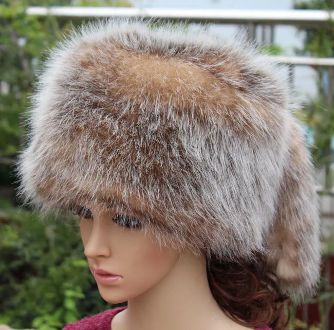 Утолщенная теплая плоская шапка из искусственного лисьего меха в европейском и