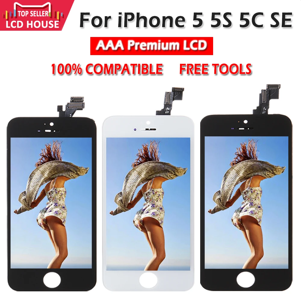 ЖК-дисплей AAA в сборе для iPhone 5 5C 5S SE сенсорная панель дигитайзер запасная часть