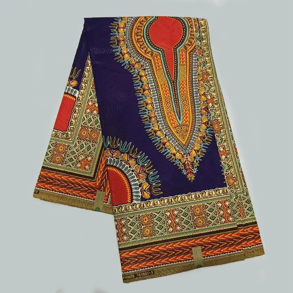 LSDK-13 фиолетовый африкаснкая ткань с рисунком java Дашики Аутентичные Этническая