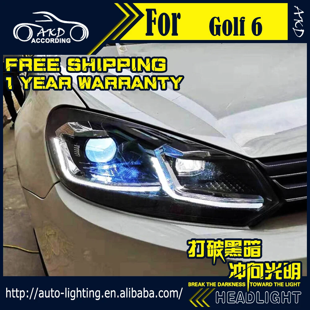 AKD автомобильный Стайлинг Головной фонарь для VW Golf 6 фары 2009-2012 Golf 6 светодиодный фонарь Golf6 R20 светодиодный DRL HID передняя лампа аксессуары