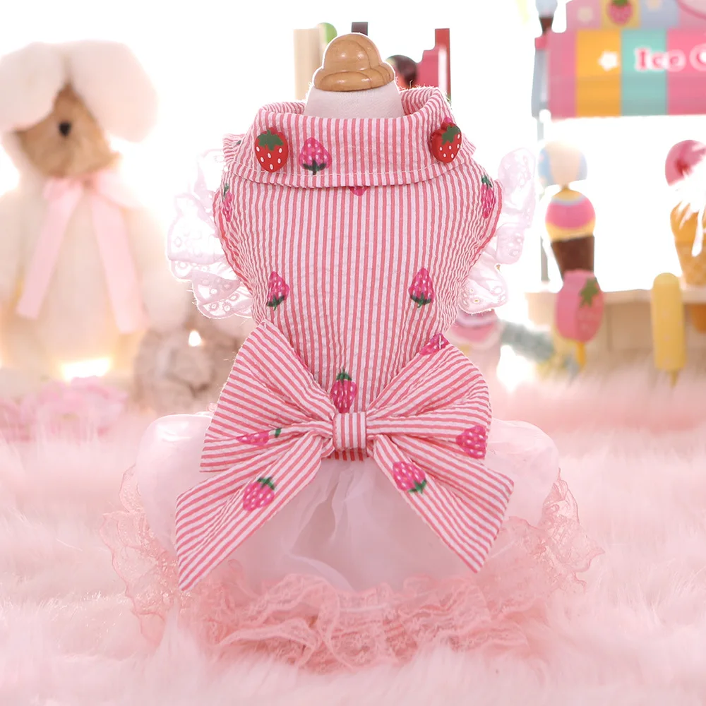 Милые платья для собак с мультяшным принтом милое платье принцессы бантом