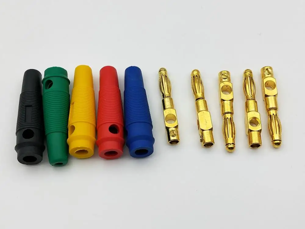 50 шт. 5 цветов позолоченный штекер 4 мм|plug 4mm|plug goldplug banana |