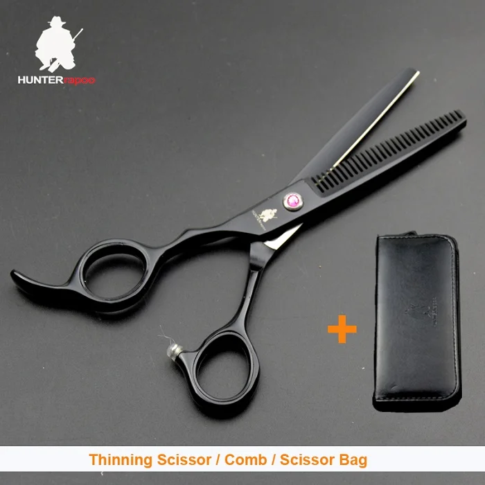 thinner with bag Скидка 30% HT9142 6 дюймов из нержавеющей стали для левшей, филировочные ножницы для стрижки волос, набор расчесок для парикмахерских салонов, ножницы для стрижки - Цвет: thinner with bag