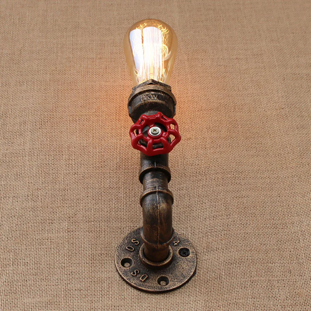 Ретро Железный водопровод винтажный Лофт настенный светильник прикроватный с