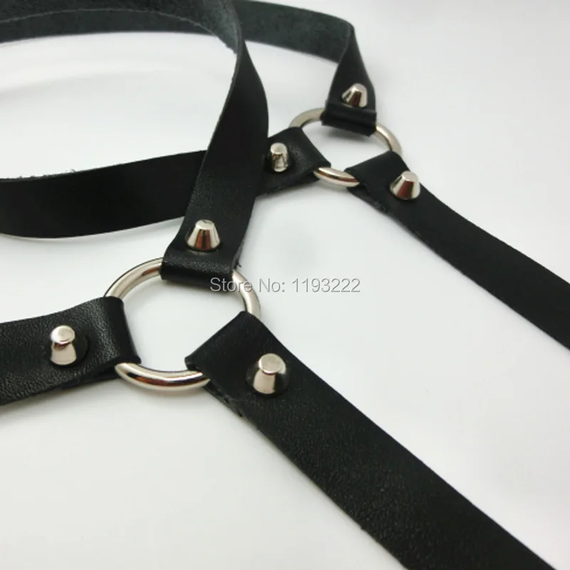 Пояс для чулок в стиле Харадзюку пикантный пояс с заклепками и круглыми кольцами