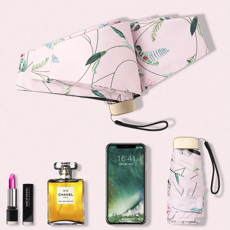 

Cartoon Prince Umbrella Rain Women 5 Folding Umbrellas Female Sunny Parasol Lovely Paraguas Mini Pocket Umbrella