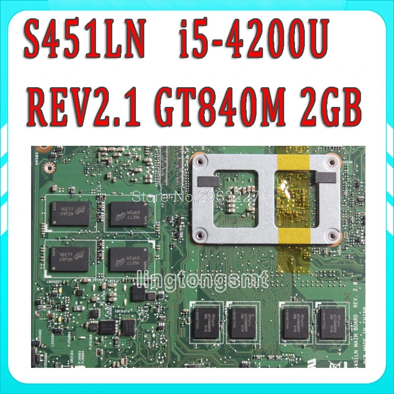 Для For Asus S451 S451L V451 V451L S451LN S451LB материнская плата для ноутбука REV2.1 i5-4200u GT840M 60NB05D0-MB1211