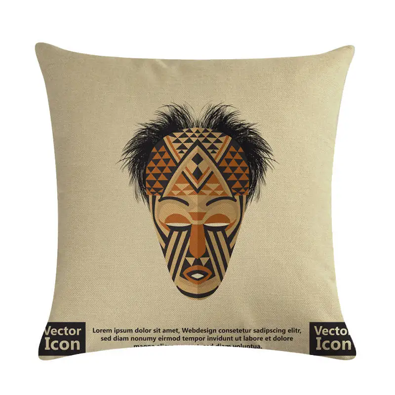 Тотемные символы Африканские Этнические племена цветная маска подушка чехол для