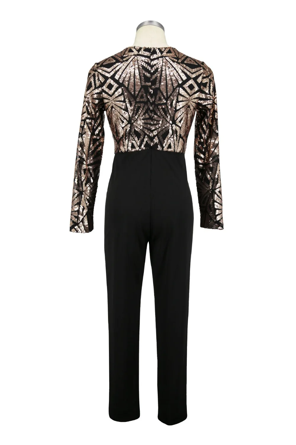 

Sexy Bodysuit Real Body Bodysuit Women Sale Woman Europe 2020 Spring And Autumn Sexy Deep V-neck Sequins Stitching Long-sleeved