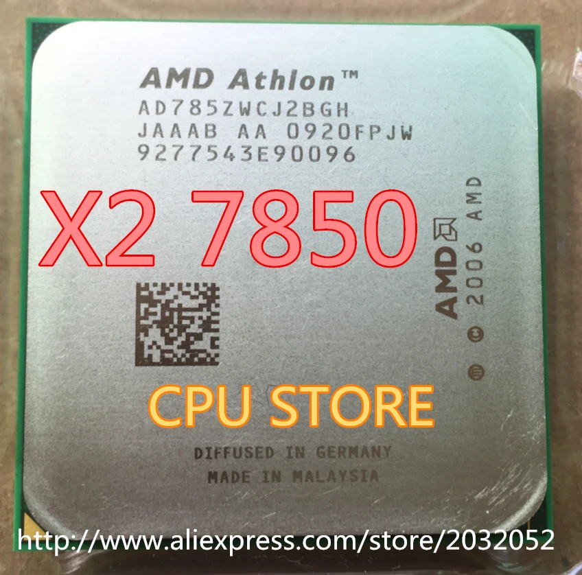 Процессор AMD Athlon X2 7850 ЦП 2 8 ГГц Разъем AM2 +/ 940 Pin/двухъядерный/2 Мб Кэш L2/95 Вт (100%