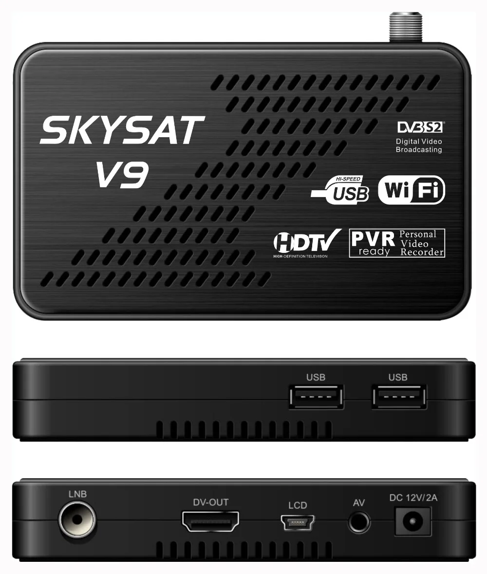  Цифра спутниковый телевизионный ресивер SKYSAT V9 Цифровой 1080 P Full HD DVB S2