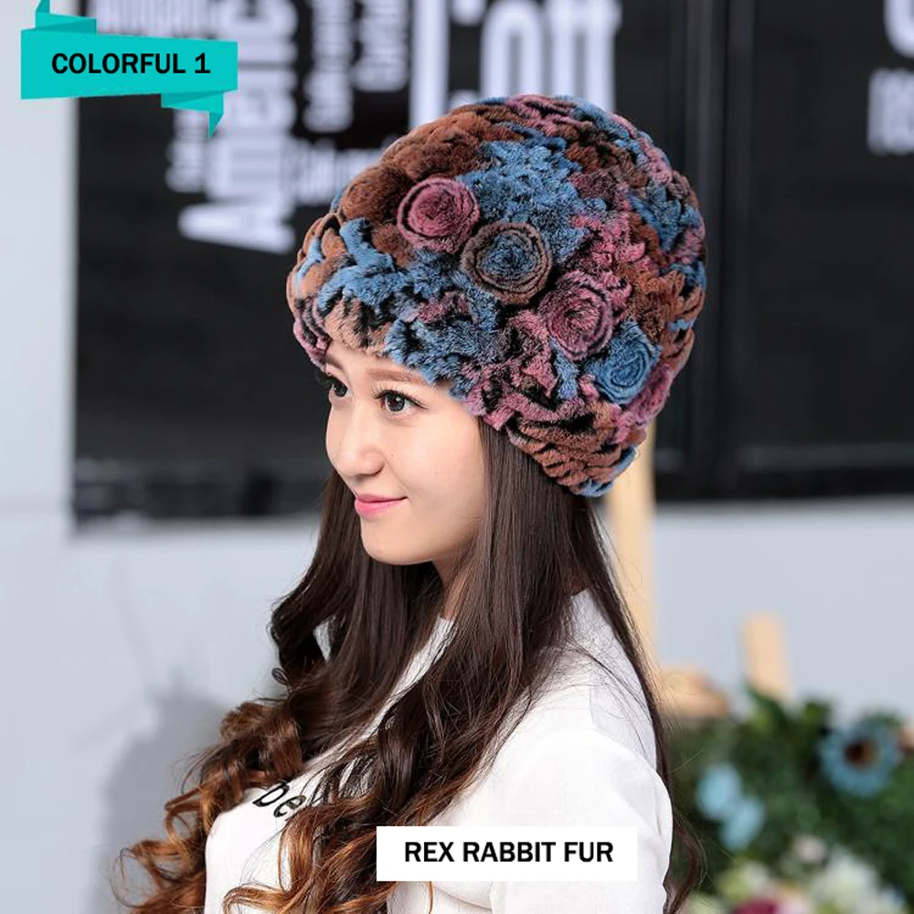 Женская обувь из натуральной шапка меха кролика Рекс зимние цветастые платья