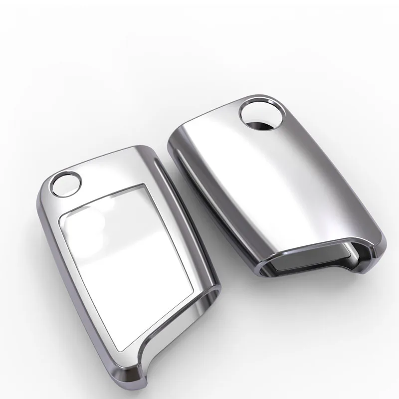 B-Silver ТПУ автомобильный корпус для дистанционного ключа чехол держатель чехол для Volkswagen VW Golf 7 mk7 Seat Ibiza Leon FR 2 Altea Aztec для Skoda Octavia Full - Название цвета: B-Silver