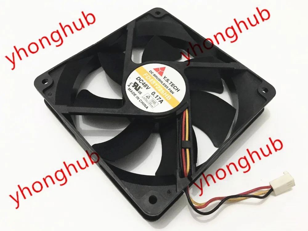 3-проводной Вентилятор охлаждения сервера Y.S TECH FD481225HB DC 48В 0.17A 120x120x25 мм