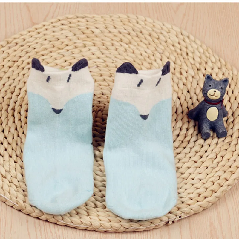Носки для новорожденных нескользящие носки с изображением лисы девочек и