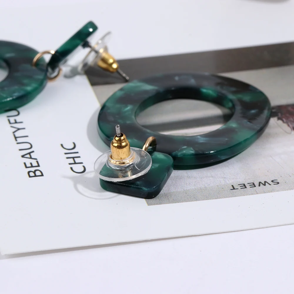 1 пара модные кислотные акриловые смолы геометрические овальные Висячие длинные