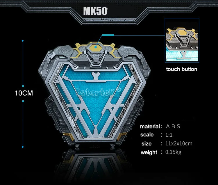Estartek 1/1 Косплэй опора из фильма «мстители» от 3 с принтом «Железный человек», MK50 ковчег реактор покрытый кожухом Коллекционная сцена для фигурок аксессуар для праздничного подарка