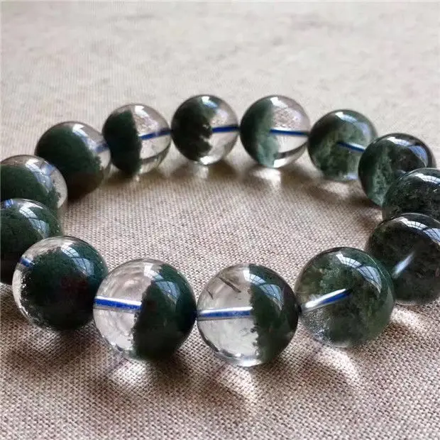 Natural Green Phantom Ghost Quartz Crystal Bracelet 15mm 5A+ | Украшения и аксессуары