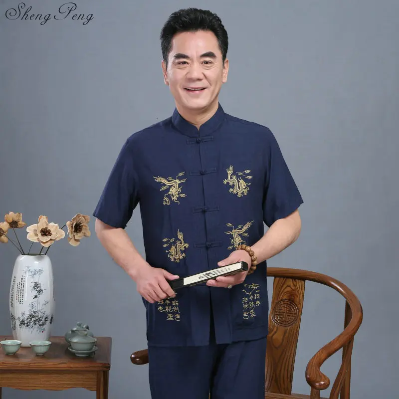 Традиционная китайская одежда для мужчин туника костюм Шанхай Тан традиционная