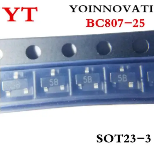 100 шт./лот BC807 25 BC80725 ( 5B ) SOT 23 SMD PNP транзистор общего назначения лучшее