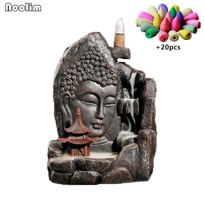 Антикварная Будда с обратным потоком благовония горелка креативные поделки Смок
