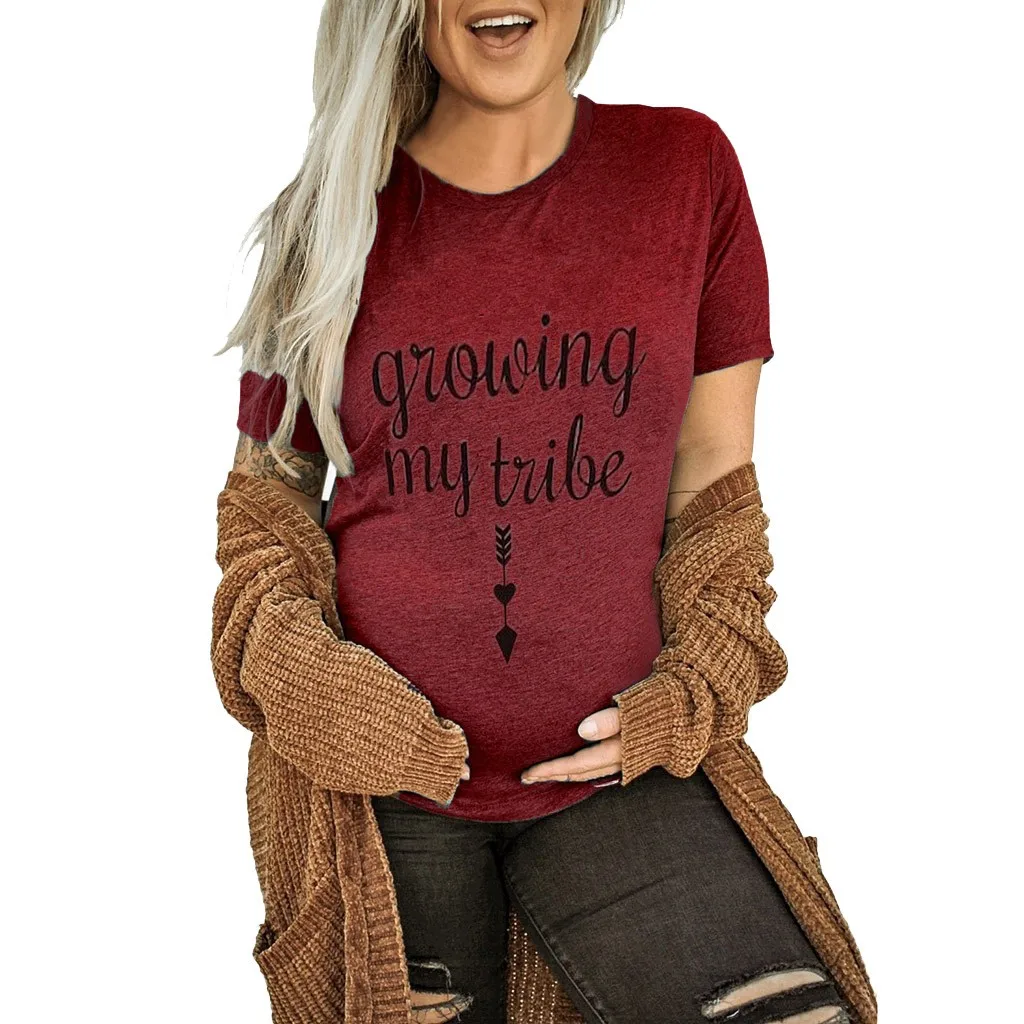 Maternity Clothes Women Short Sleeve Casual Letters Print T-shirt Pregnant Tops Blouse Enfermera Cotton Clothing Plus Size S-2XL | Мать и