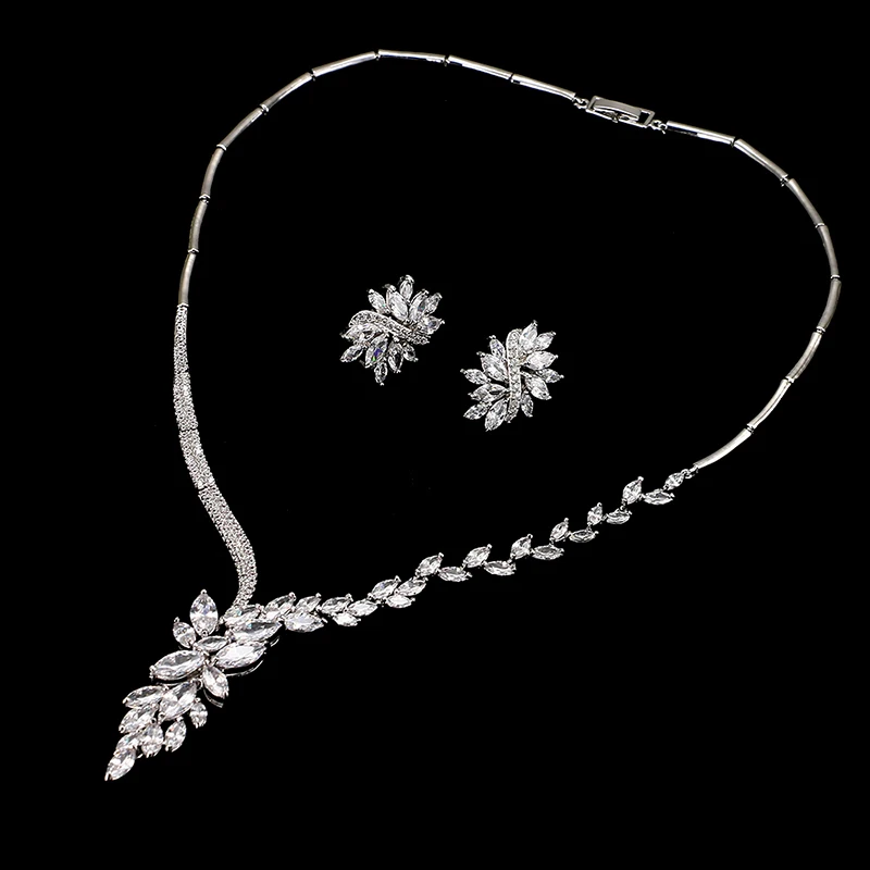 Набор украшений для женщин роскошные серьги и ожерелье с фианитами африканскими