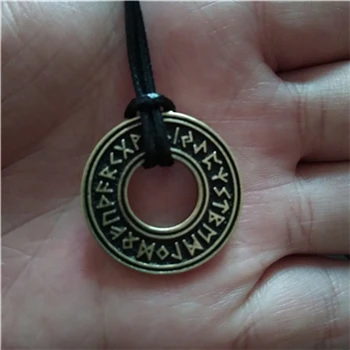 Antique Bronze Амулет викинга кулон ожерелье исландский вегвисир шлем ужас в руническом круге бижутерия в стиле викингов валкнут Ворон РУНИЧЕСКАЯ подвеска Nordi - Окраска металла: Antique Bronze