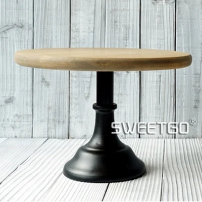 Light coffee 30cm Деревянный аксессуар для торта, металлическая основа, подставка для торта, дисплей, поднос, Свадебная вечеринка, украшение стола, поставщик, аксессуары для торта, инструменты для печенья - Цвет: Light coffee 30cm