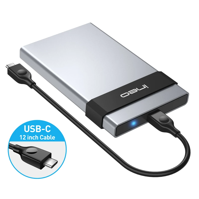 Ineo чехол для жесткого диска алюминиевый внешний USB C 3,1 Gen 2 type-C to SATA 2,5 дюймов жесткий диск SSD корпус Caddy [C2561]
