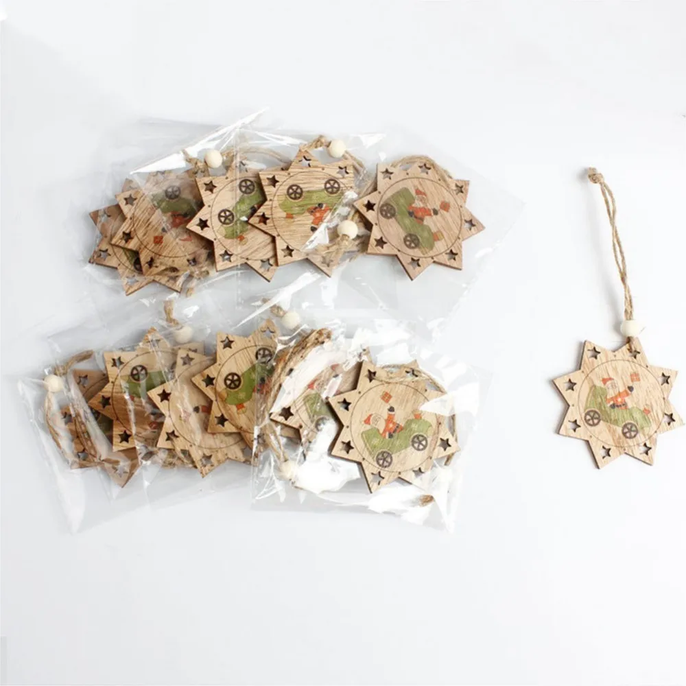3D креативные рождественские деревянные подвески украшения сделай сам звезда и