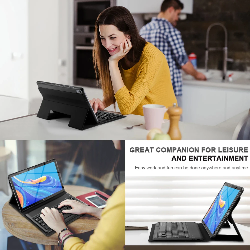 30 шт. 10,8 дюймов Bluetooth испанская/Французская клавиатура для планшета с защитой от падения Магнитный кожаный чехол с подставкой для huawei MediaPad M6