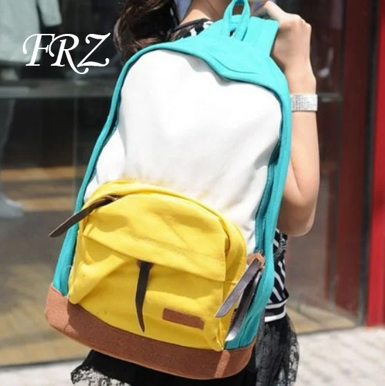 Новый Новинка 2017 года прибыл на каждый день женские цветные холщовые рюкзаки в