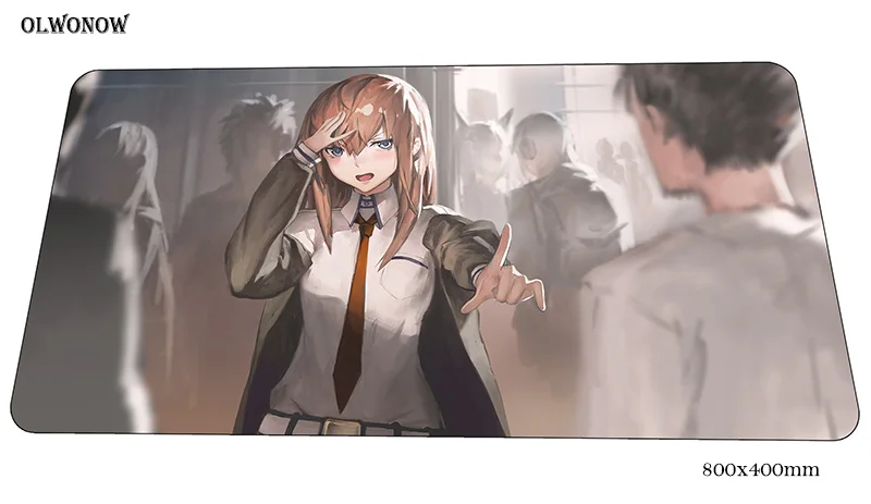 Steins gate коврик для мыши геймер 80x40 см игровой коврик для мыши с мультяшным рисунком notbook Настольный коврик Великолепная padmouse игры pc геймер коврики геймпад