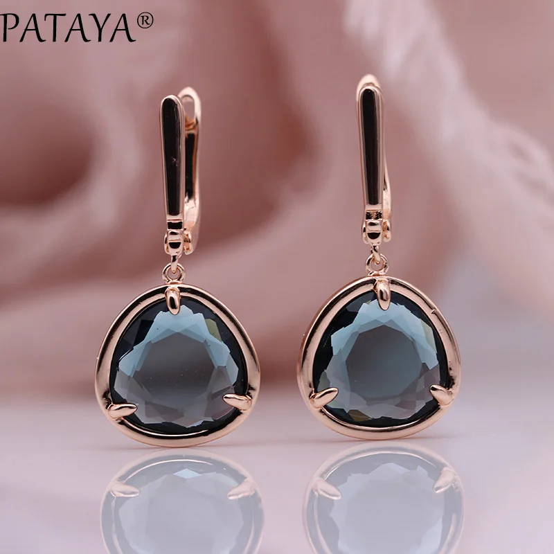 Новые Треугольные длинные серьги PATAYA Женские Простые зеленые модные украшения