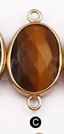 WT-C256 WKT Опт 10 шт./лот натуральный камень разъемы овальной формы нескольких цветов с двойной крючок для DIY ювелирные изделия делая классический - Окраска металла: C