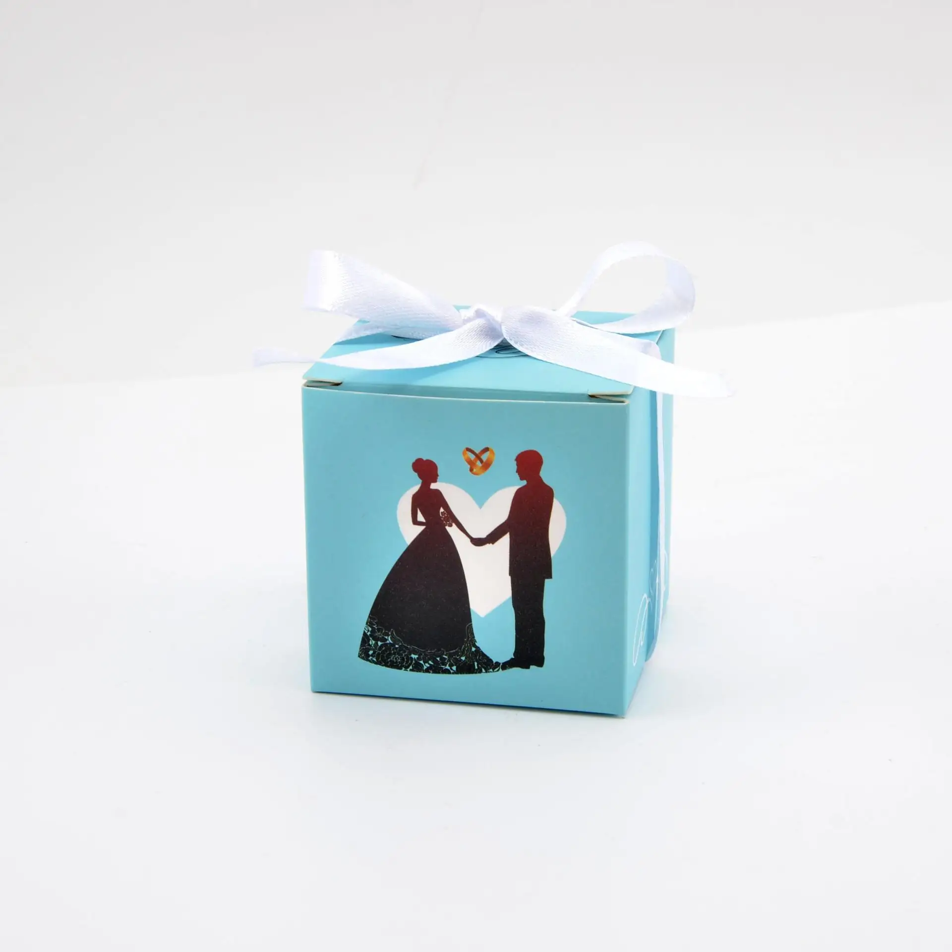 100 шт Жених и невеста с Свадебные украшения конфеты коробка лентой сладкий