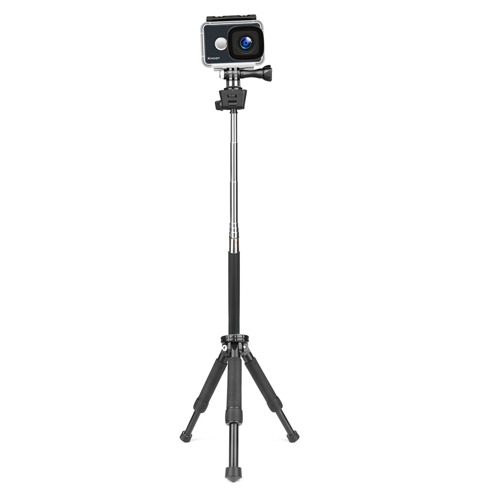 Снимать Алюминий сплав Выдвижная монопод Штатив для экшн-Камеры Gopro Hero 7 6 5 4 черный, серебристый цвет спортивной экшн-камеры Xiaomi Yi 4 K Lite SJCAM SJ7 SJ6 H9 экшн-камера палка