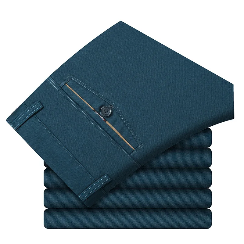 

Loldeal Luxury Brand Straight Business Casual Men Pants High Quality Designer Spring Autumn Elegant Male Leisure Long Trousers