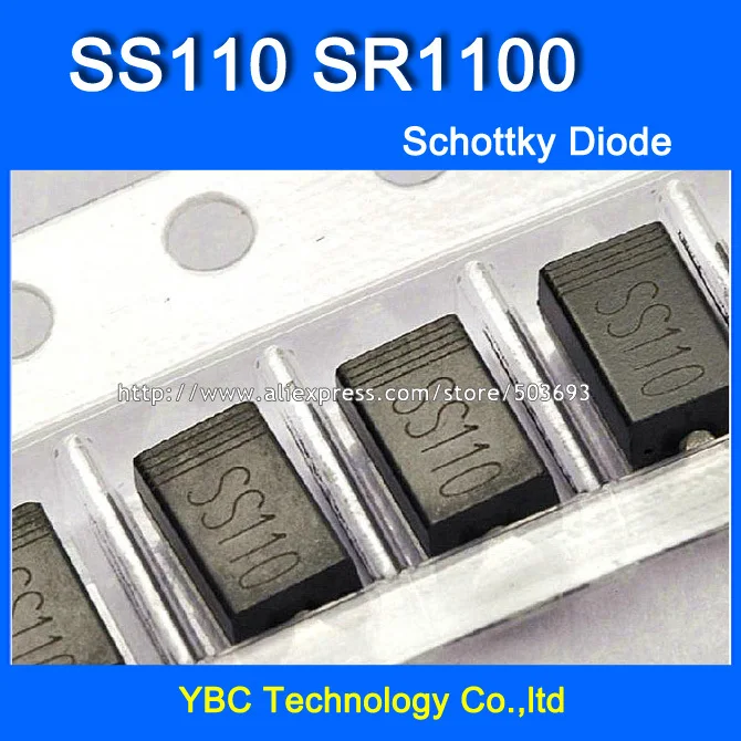 

1000 шт./лот SS110 SR1100 1A/100V диод Шоттки