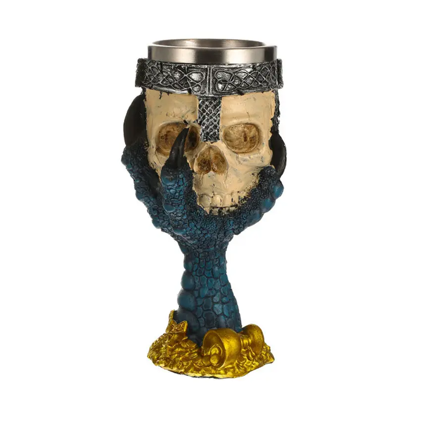 

Horrible Resin Stainless Steel Design Wine Glass Horror Cup Skull Goblet Perfect Gift Skull For Lovers Halloween Theme Parties