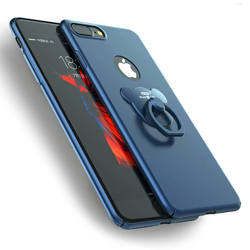 Для iPhone 7 чехол Plus 6 S Роскошные ультра-тонкий задняя крышка с палец кольцо