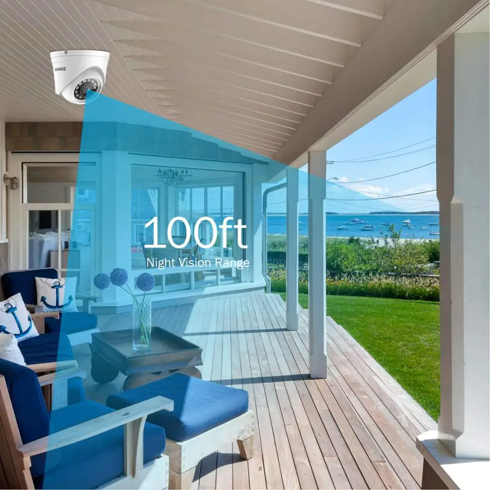 Камера видеонаблюдения ANNKE 1080P 8 каналов 4 шт. IP66 | Безопасность и защита