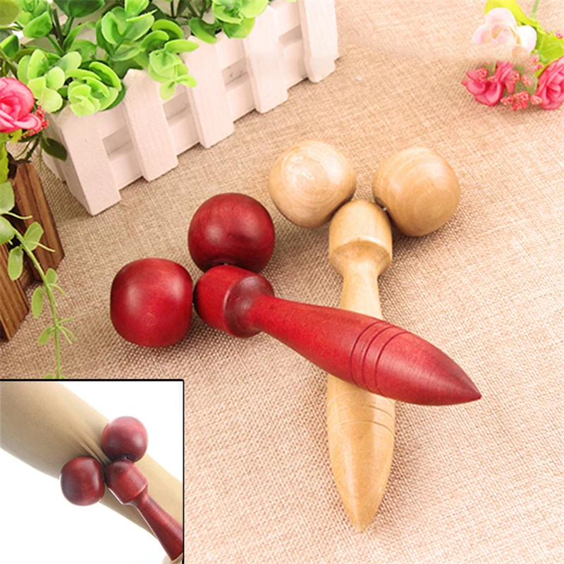 Деревянный роликовый массажер для лица с вращением на 360 градусов корректор