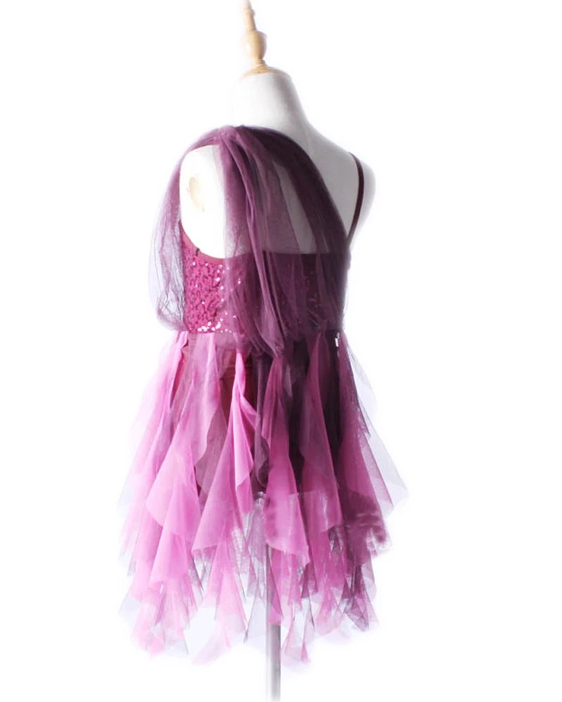 Детское платье для латиноамериканских танцев кружевное неправильной формы с