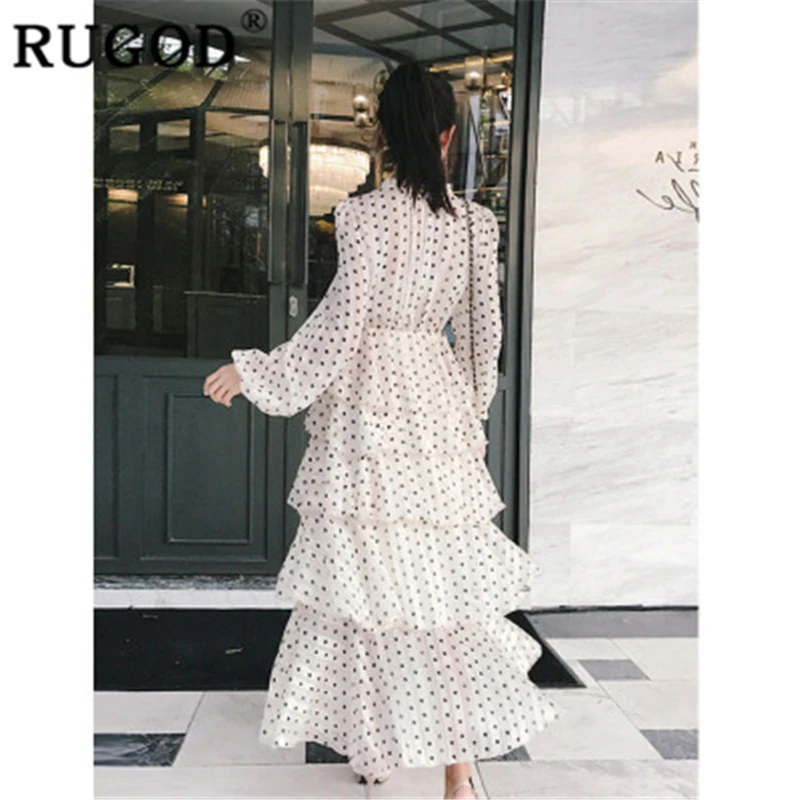 Женское многослойное платье в горошек RUGOD свободное летнее стиле бохо