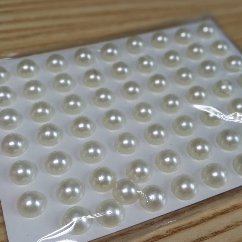 63 шт./лист полужемчужные шарики самоклеящиеся наклейки с плоским дном ручной